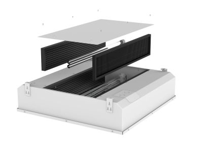 AZ4 unit met Hepa fijnstoffilter, UVC licht, koolstoffilter en inlegarmatuur 60x60cm