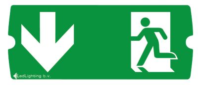 Nooduit sticker voor GA12 - Pijl naar beneden