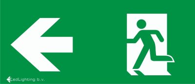 Nooduit sticker voor GA12NA - Pijl naar links