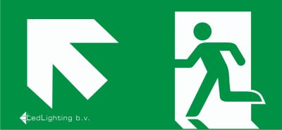 Nooduit sticker voor GA12NA - Pijl schuin links boven